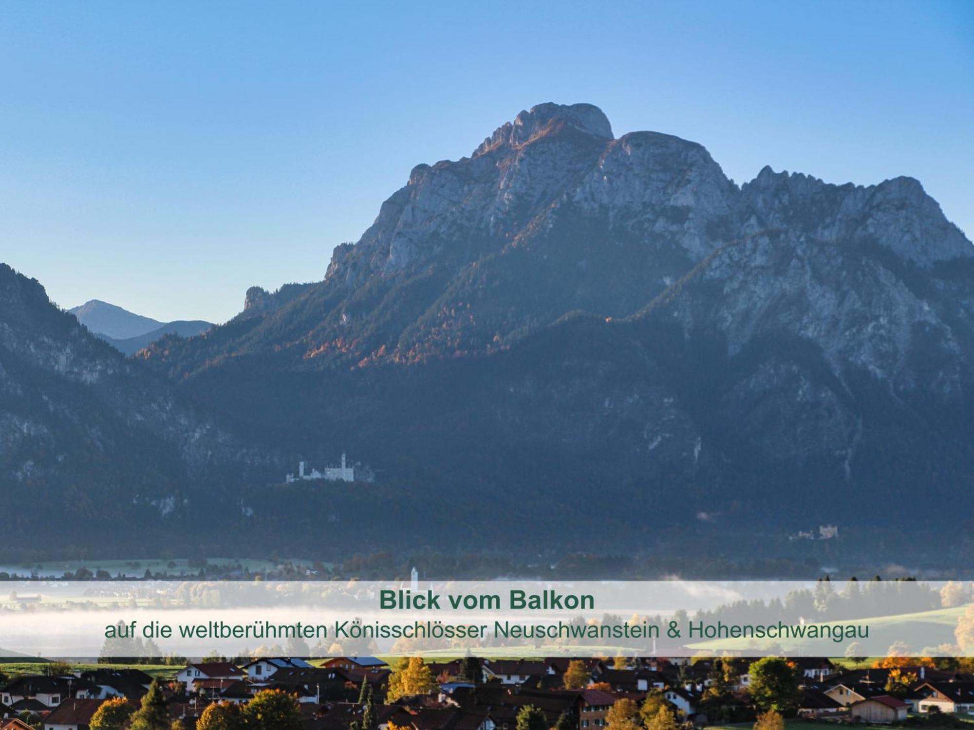 Chalet - Ferienwohnungen - Biohof Stoeger - Panoramasuedbalkon - Grandiose Aussicht Auf See, Berge Und Schloss Neuschwanstein ريدن المظهر الخارجي الصورة
